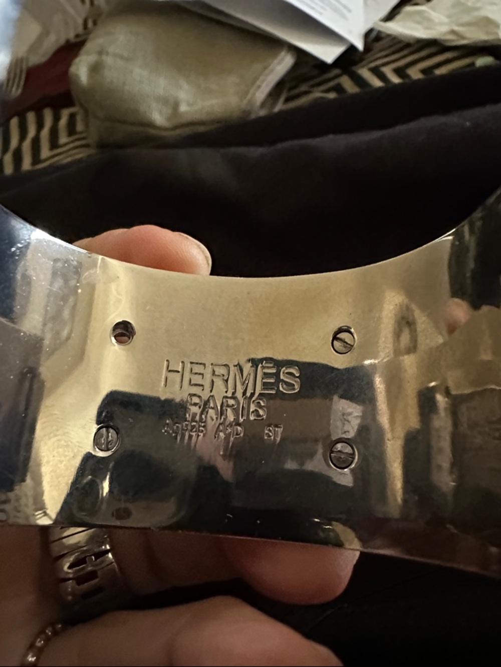 Hermes Silver Polished Cuff Bracelet